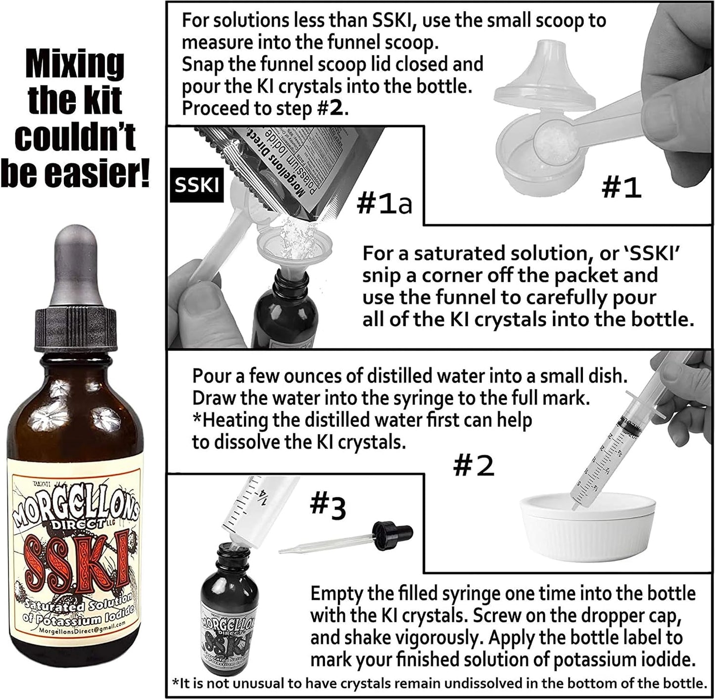Morgellons Direct SSKI Potassium Iodide Solutions Mixing Kit K-3